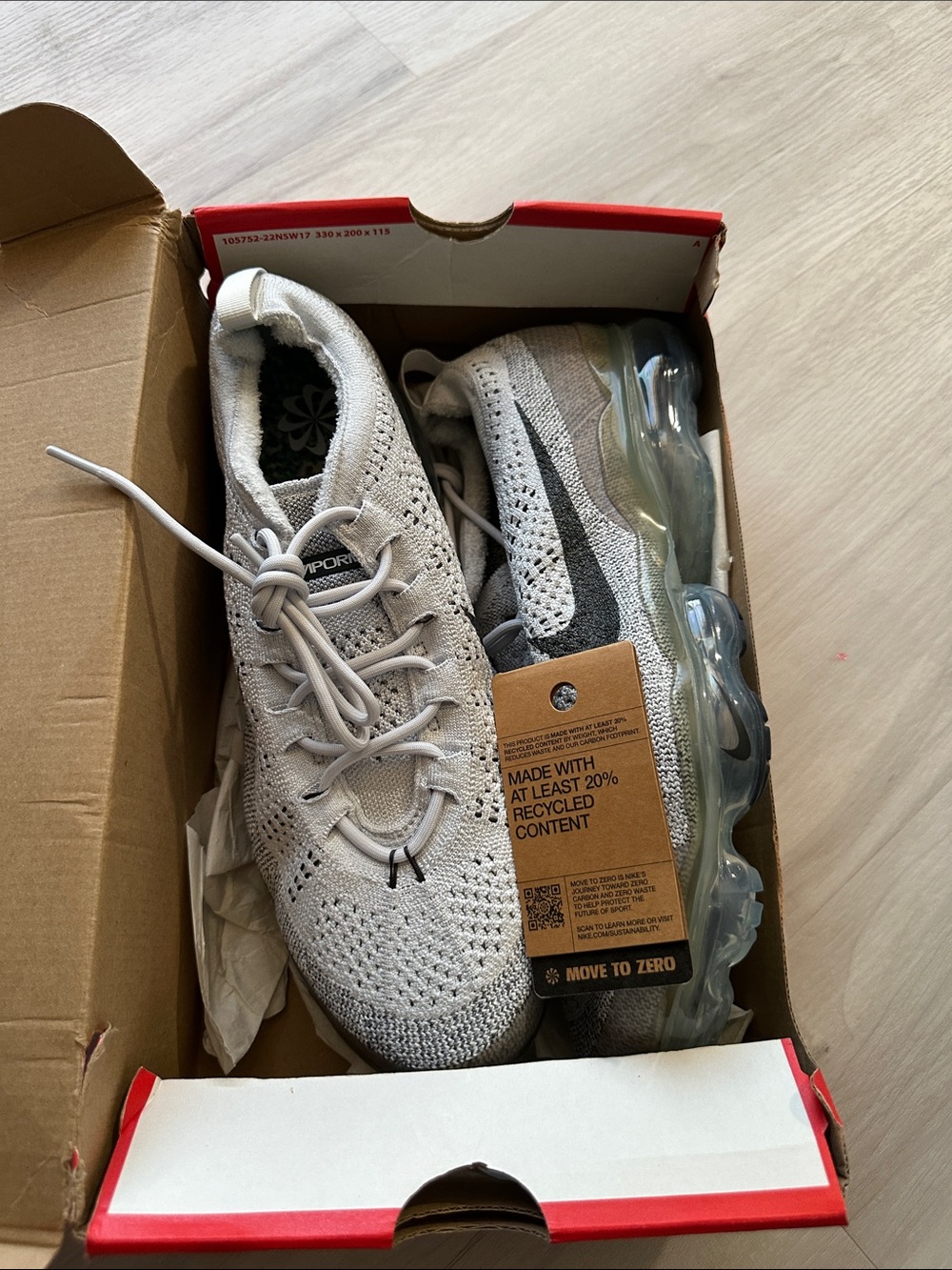 Nike Men’s VaporMax Flyknit Sneakers — Light Gray & Black